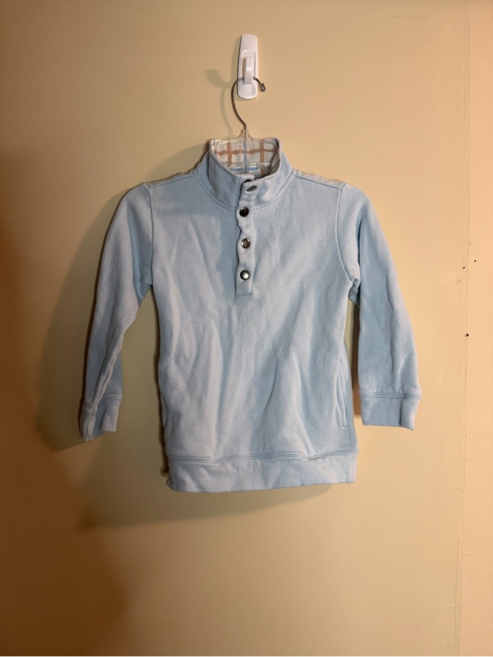 Grace & James Kids Light Blue Button-Up Mock Neck Top Size 6